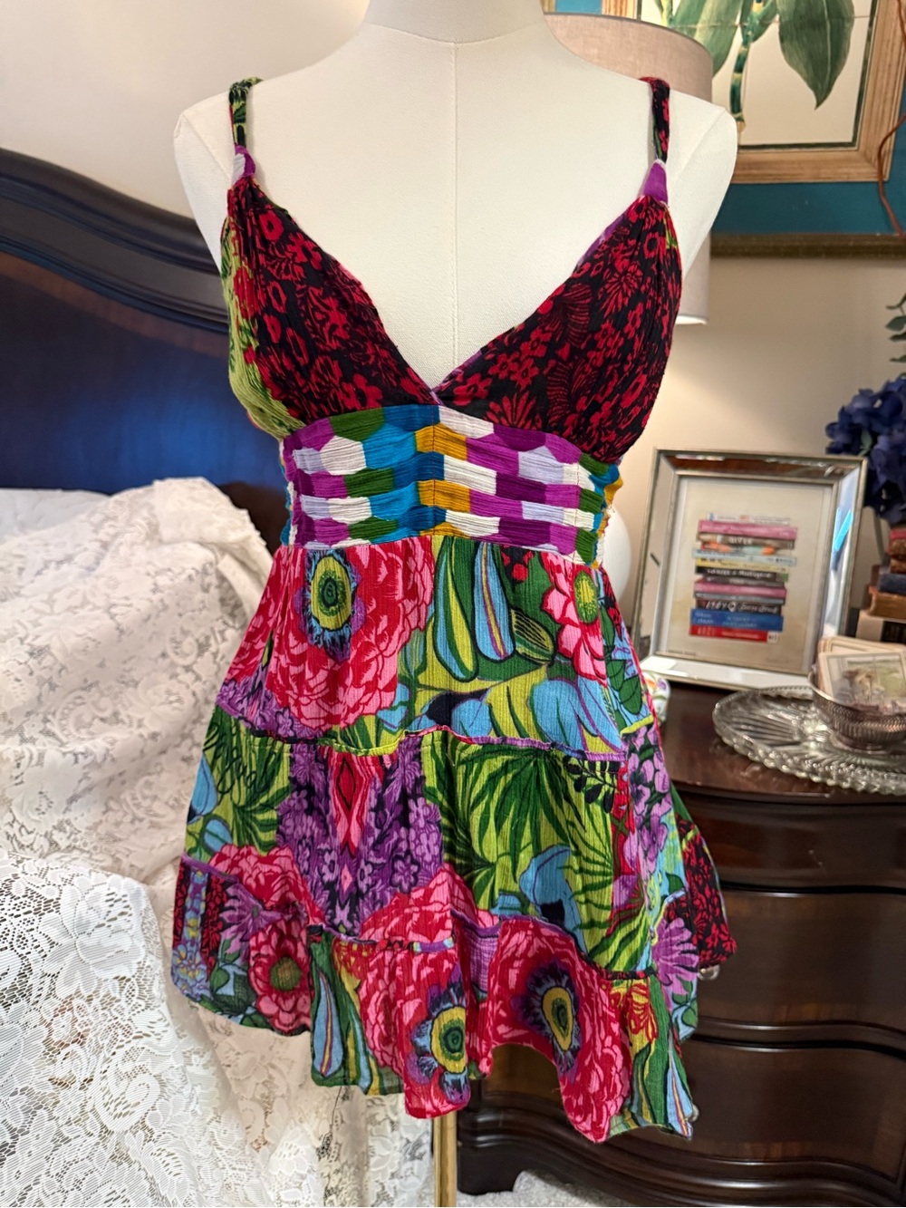 Desigual Multicolor Floral Tiered Tank Top